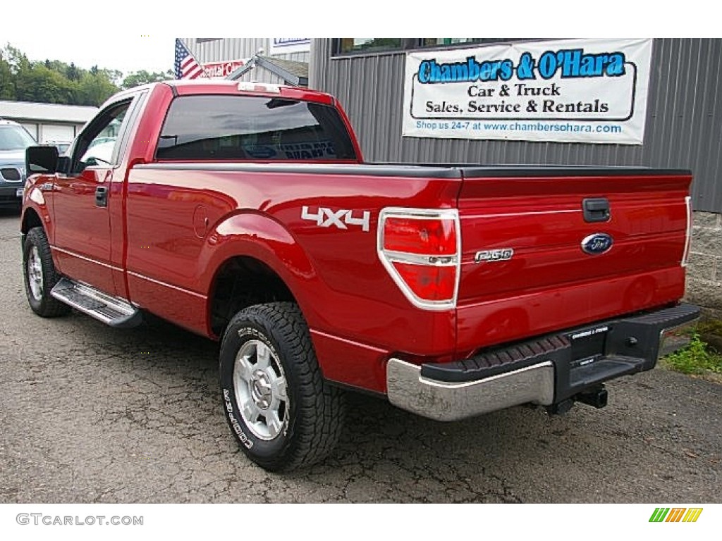 2010 F150 XLT Regular Cab 4x4 - Red Candy Metallic / Medium Stone photo #7