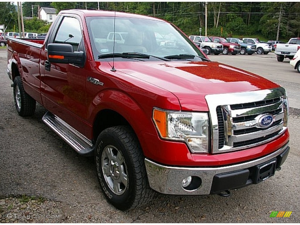 Red Candy Metallic 2010 Ford F150 XLT Regular Cab 4x4 Exterior Photo #85046266