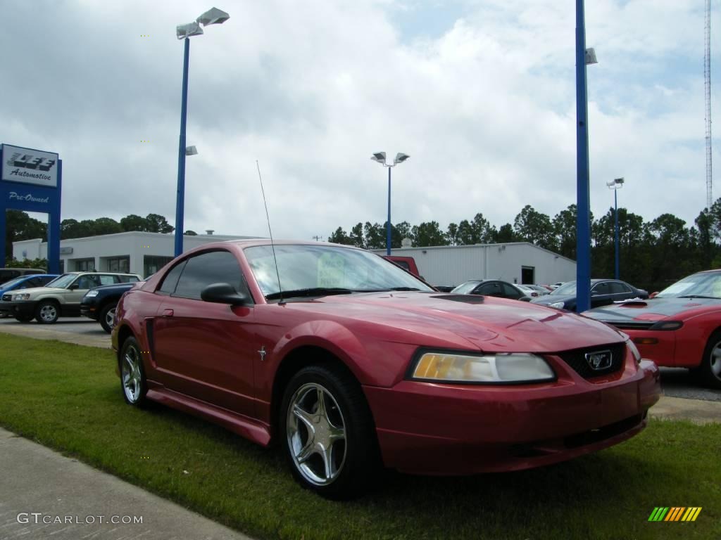2000 Mustang V6 Coupe - Laser Red Metallic / Medium Graphite photo #7