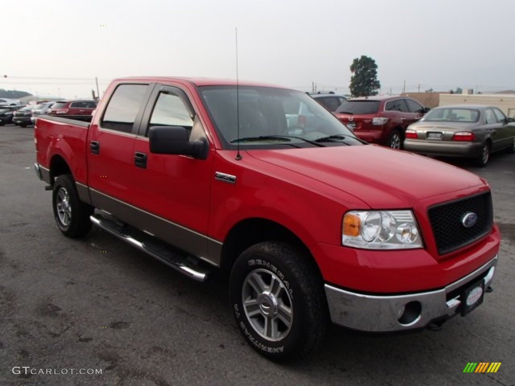 Bright Red 2006 Ford F150 XLT SuperCrew 4x4 Exterior Photo #85047285
