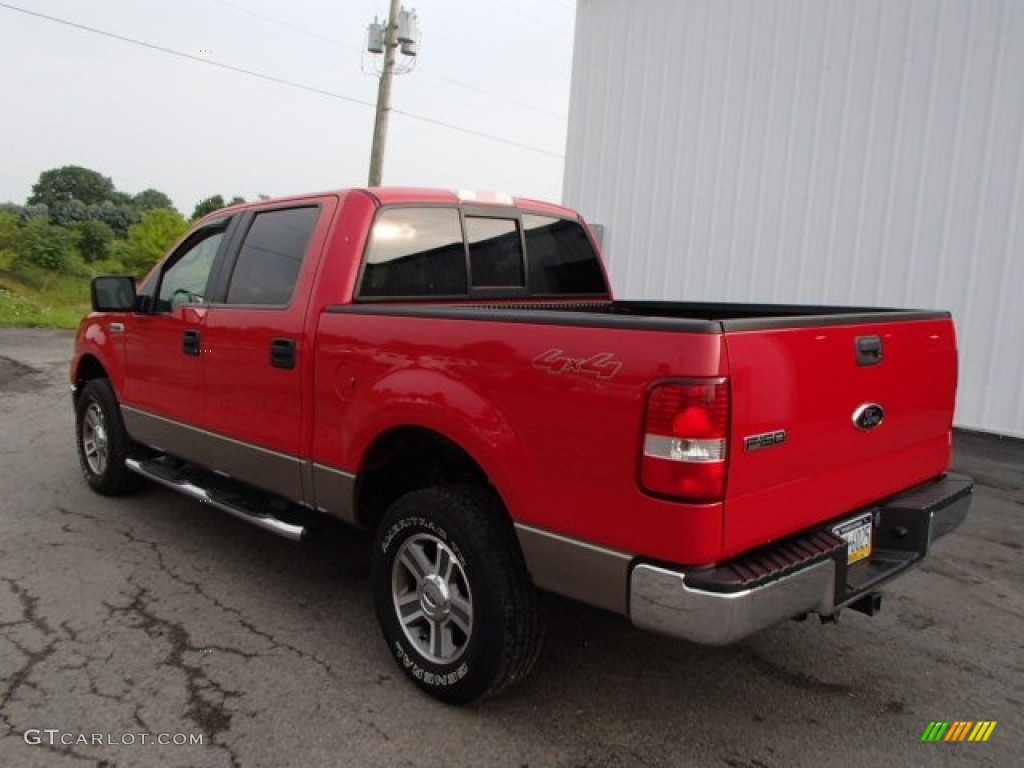 2006 F150 XLT SuperCrew 4x4 - Bright Red / Tan photo #8