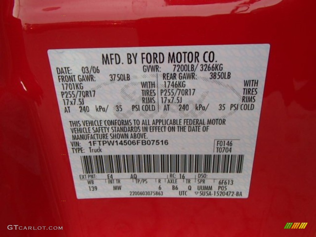 2006 F150 XLT SuperCrew 4x4 - Bright Red / Tan photo #25