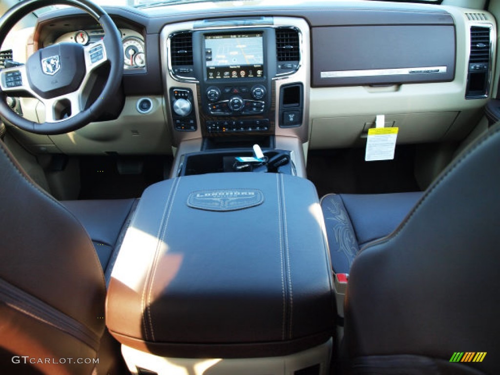2013 1500 Laramie Longhorn Crew Cab 4x4 - Black Gold Pearl / Canyon Brown/Light Frost Beige photo #5