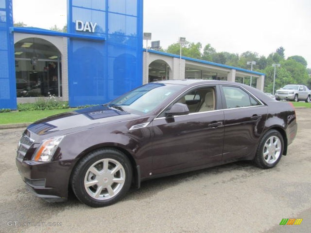2009 CTS 4 AWD Sedan - Black Cherry / Cashmere/Cocoa photo #1