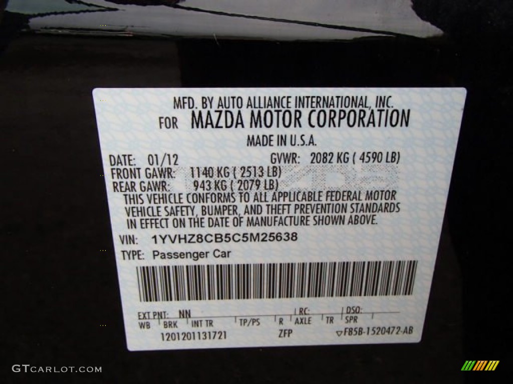 2012 MAZDA6 s Grand Touring Sedan - Ebony Black / Black photo #25