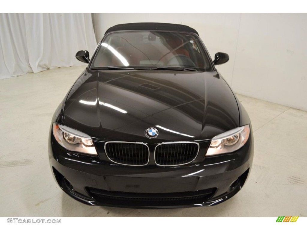 2013 1 Series 128i Convertible - Jet Black / Coral Red photo #5
