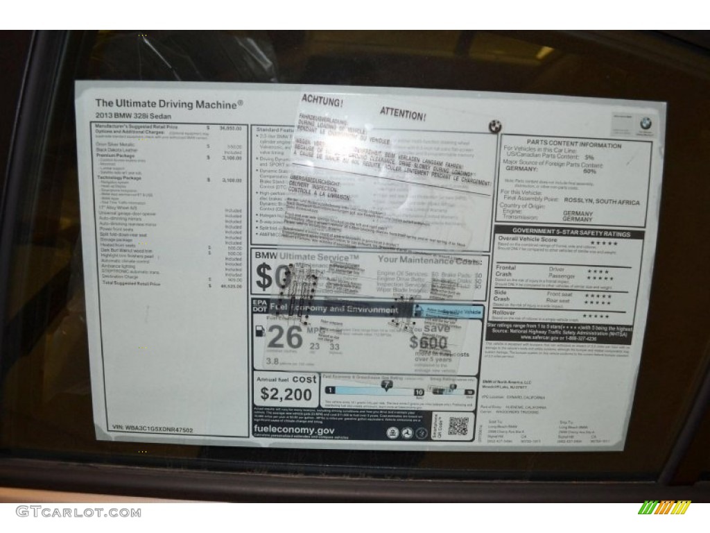 2013 3 Series 328i Sedan - Orion Silver Metallic / Black photo #5