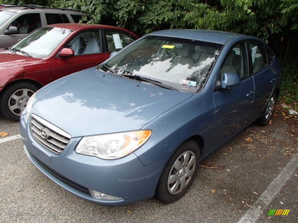 2007 Elantra GLS Sedan - Seattle Light Blue / Gray photo #3