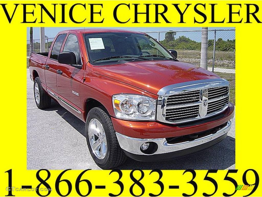 2008 Ram 1500 Big Horn Edition Quad Cab - Sunburst Orange Pearl / Medium Slate Gray photo #1
