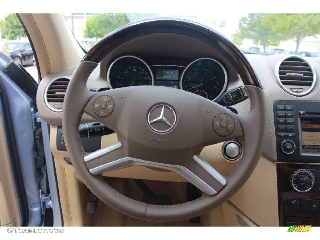 2010 Mercedes-Benz ML 350 Cashmere Steering Wheel Photo #85057513
