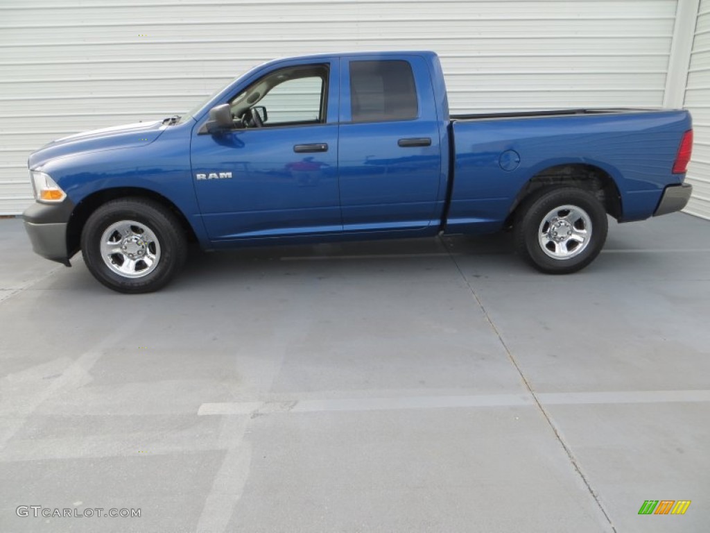 2009 Ram 1500 ST Quad Cab - Deep Water Blue Pearl / Dark Slate/Medium Graystone photo #6