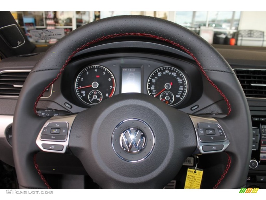 2014 Volkswagen Jetta GLI Autobahn Titan Black Steering Wheel Photo #85060057