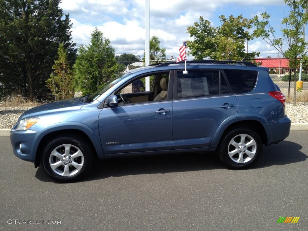 2010 RAV4 Limited 4WD - Pacific Blue Metallic / Ash Gray photo #4