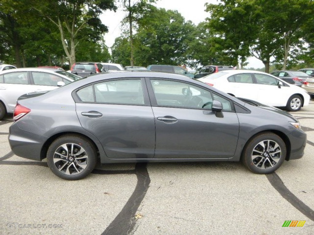 2013 Civic EX Sedan - Polished Metal Metallic / Gray photo #2