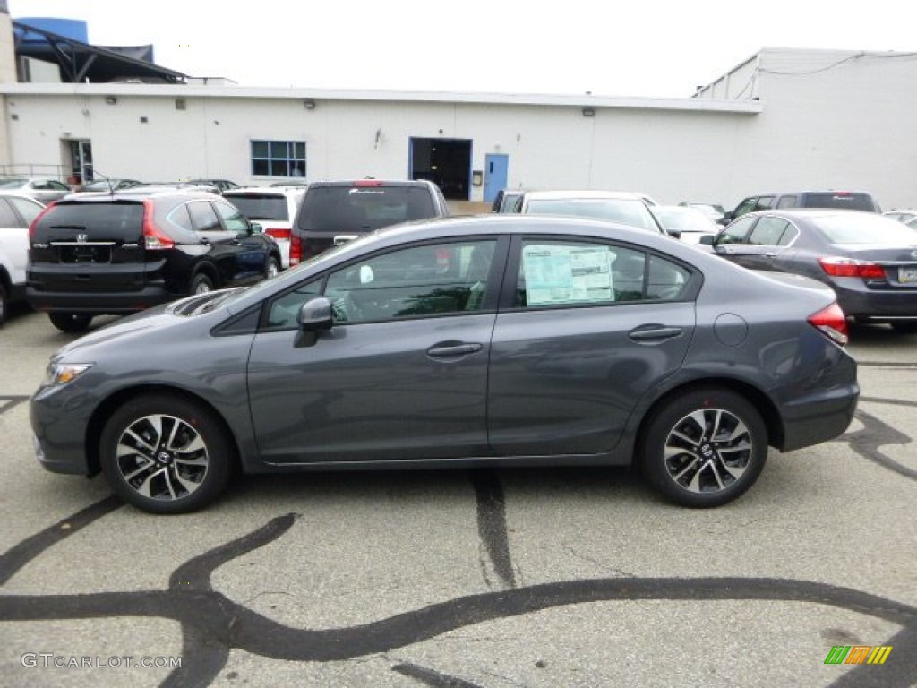 2013 Civic EX Sedan - Polished Metal Metallic / Gray photo #6