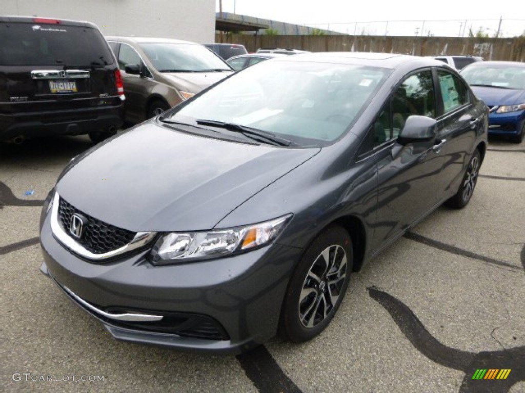 2013 Civic EX Sedan - Polished Metal Metallic / Gray photo #7