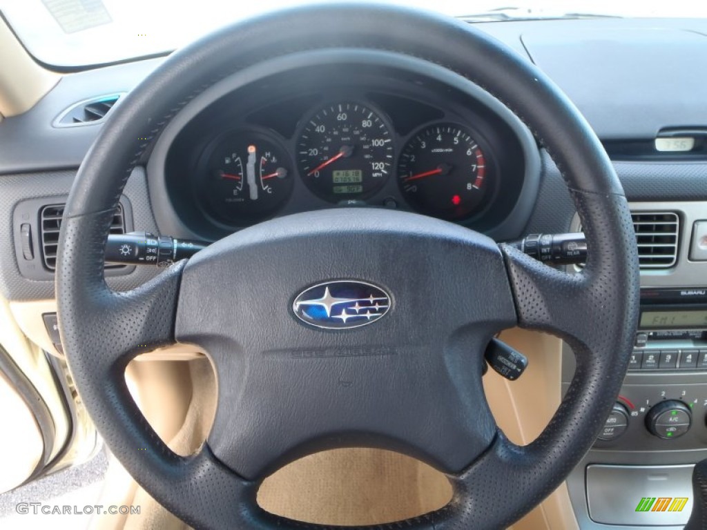 2003 Subaru Forester 2.5 XS Beige Steering Wheel Photo #85068590