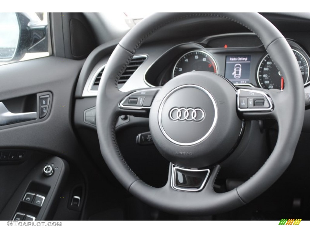 2014 Audi A4 2.0T quattro Sedan Black Steering Wheel Photo #85070888