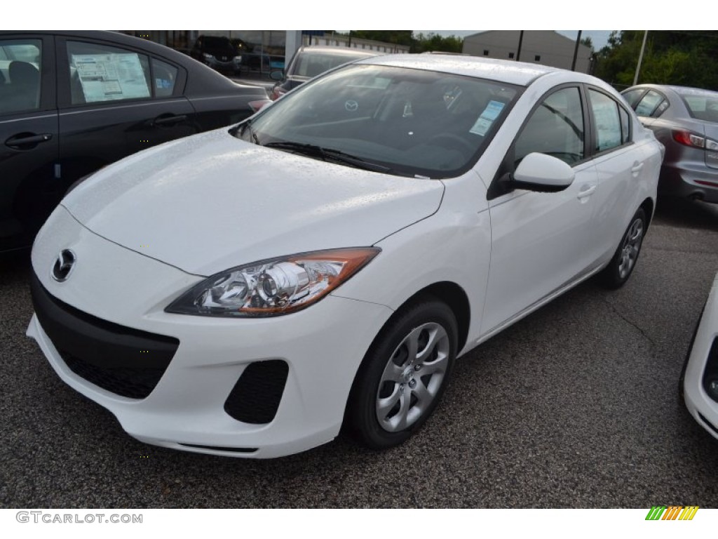 2013 MAZDA3 i SV 4 Door - Crystal White Pearl Mica / Black photo #1