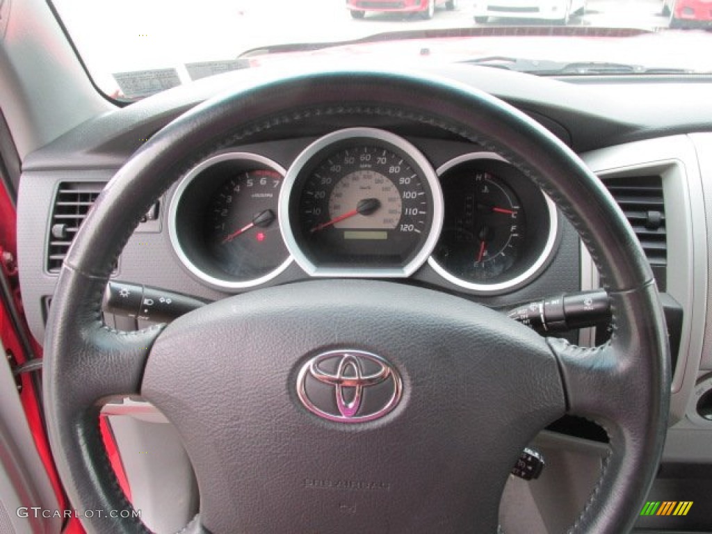 2006 Toyota Tacoma V6 Double Cab 4x4 Graphite Gray Steering Wheel Photo #85075577