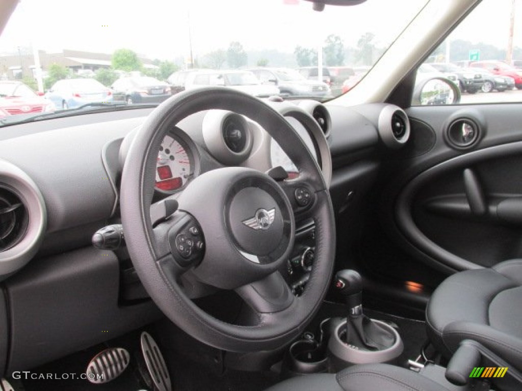 2012 Mini Cooper S Countryman All4 AWD Carbon Black Steering Wheel Photo #85077656