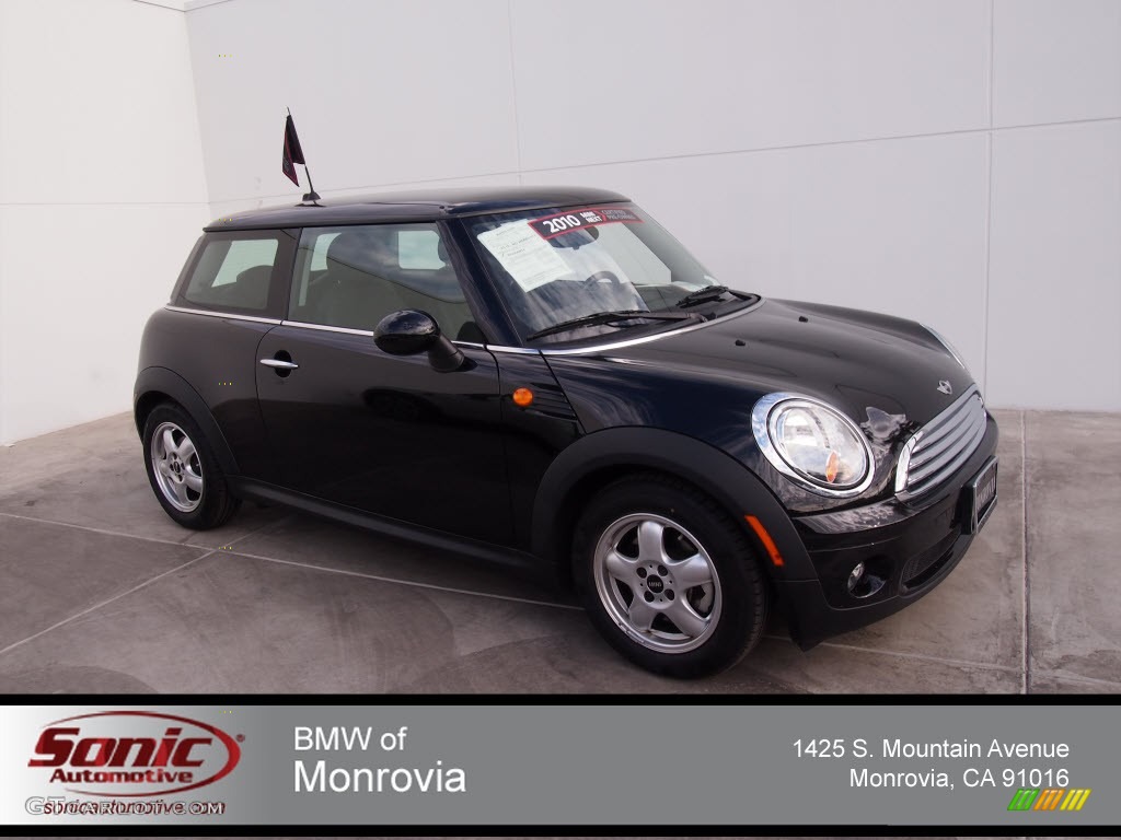 2010 Cooper Hardtop - Midnight Black Metallic / Grey/Carbon Black photo #1