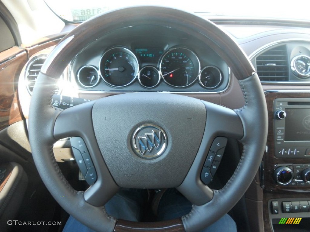 2014 Buick Enclave Premium Cocoa Steering Wheel Photo #85082139