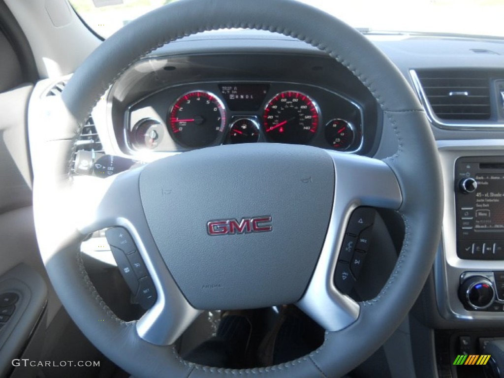 2014 GMC Acadia SLT AWD Light Titanium Steering Wheel Photo #85082381