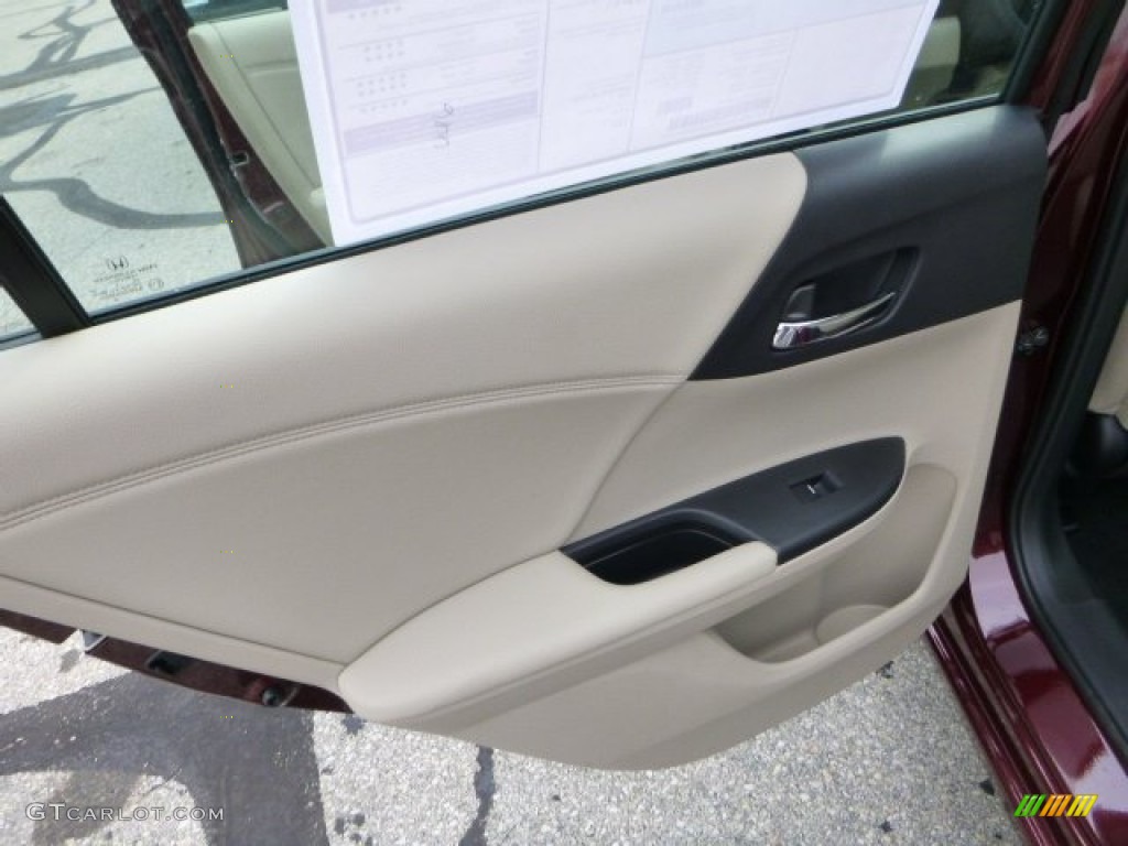 2014 Honda Accord EX-L V6 Sedan Ivory Door Panel Photo #85082798