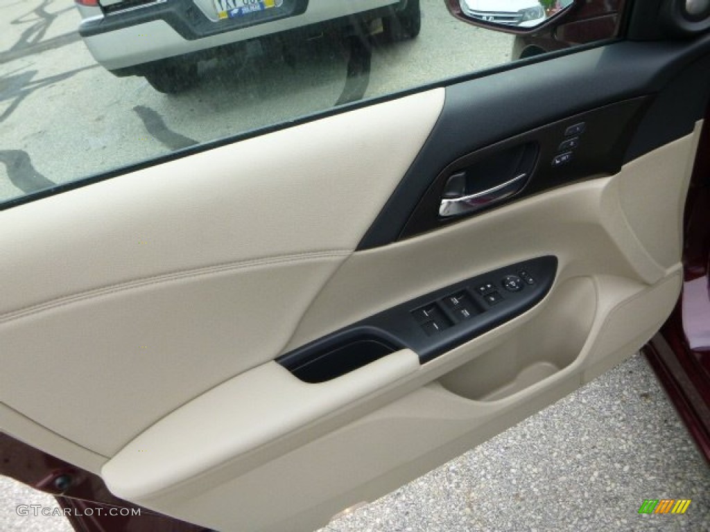 2014 Honda Accord EX-L V6 Sedan Ivory Door Panel Photo #85082825