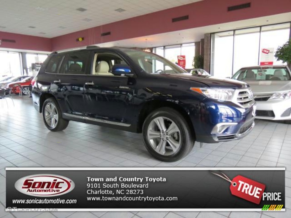 2013 Highlander Limited - Nautical Blue Metallic / Sand Beige photo #1