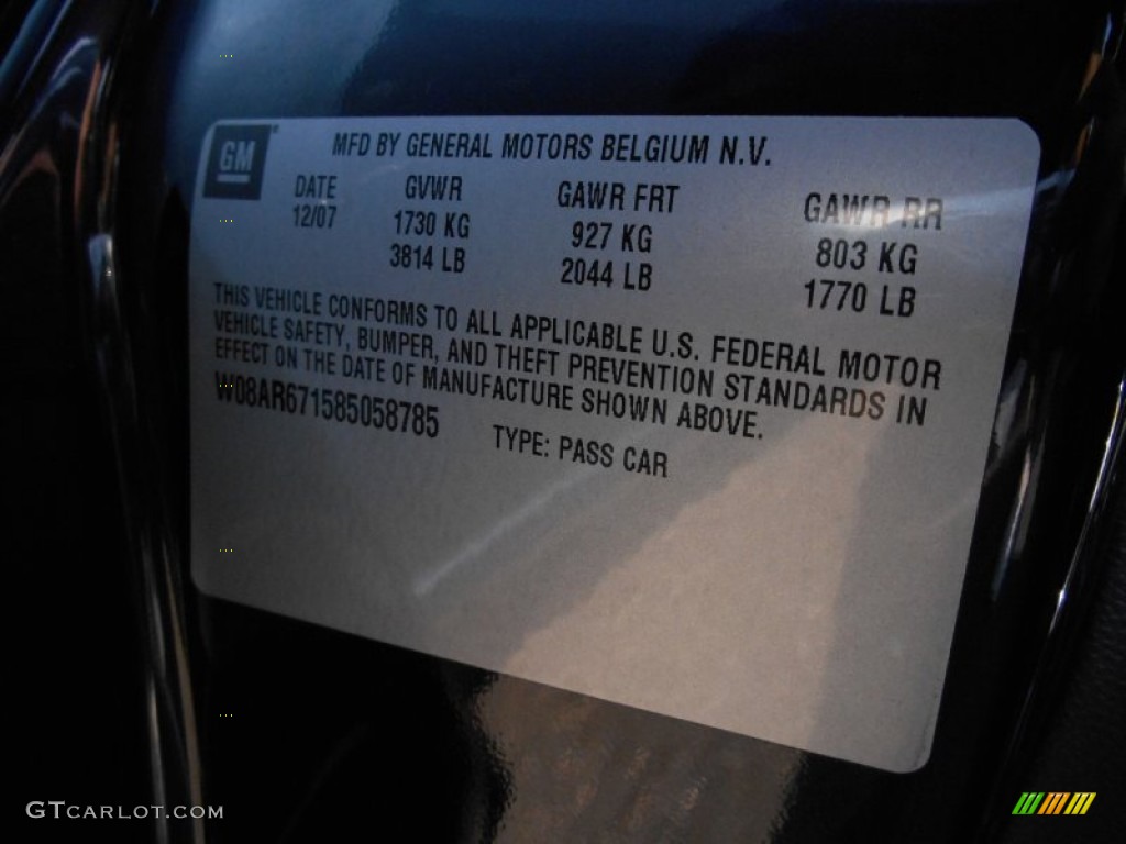 2008 Astra XE Sedan - Black Sapphire / Charcoal photo #15