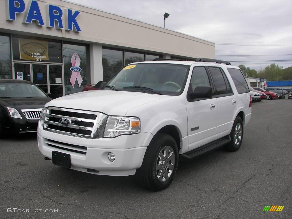 2008 Expedition XLT 4x4 - Oxford White / Camel photo #1
