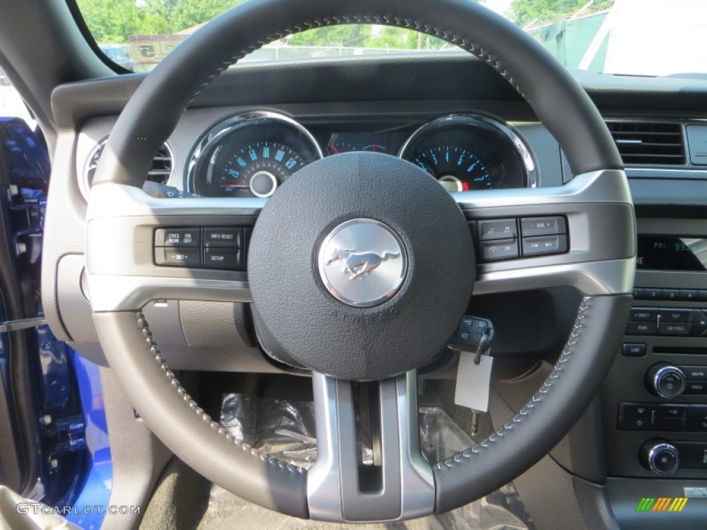 2014 Ford Mustang V6 Coupe Charcoal Black Steering Wheel Photo #85092713