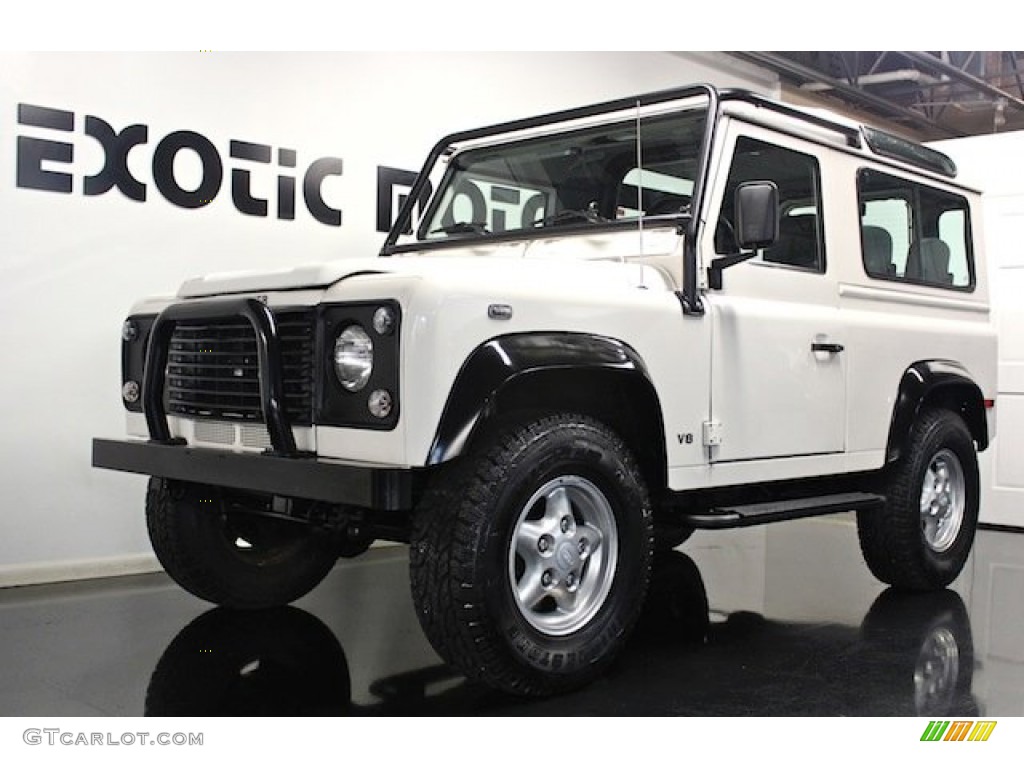 1997 Defender 90 Hard Top - Alpine White / Ash Grey Hounds Tooth photo #4