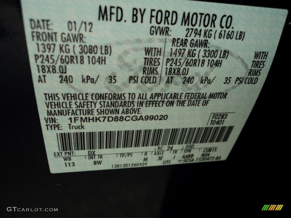 2012 Explorer XLT - Dark Pearl Blue Metallic / Charcoal Black photo #36