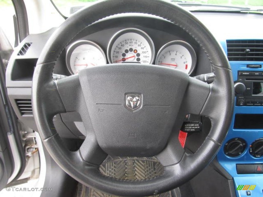 2008 Dodge Caliber SXT Dark Slate Gray/Blue Steering Wheel Photo #85100420