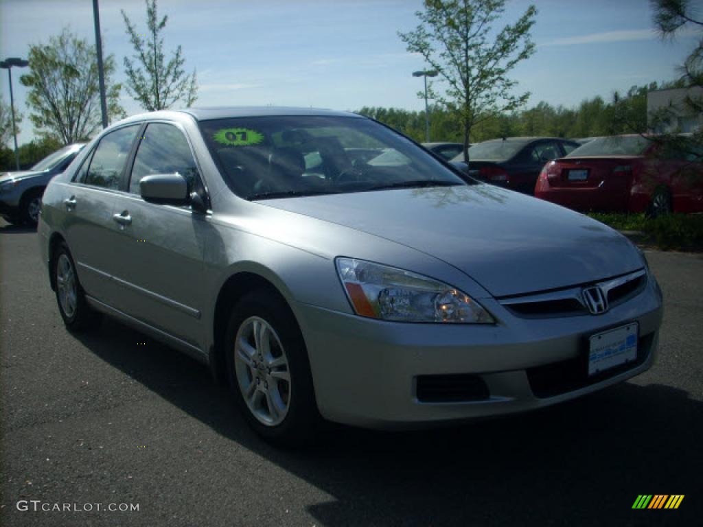 2007 Accord EX Sedan - Alabaster Silver Metallic / Black photo #1