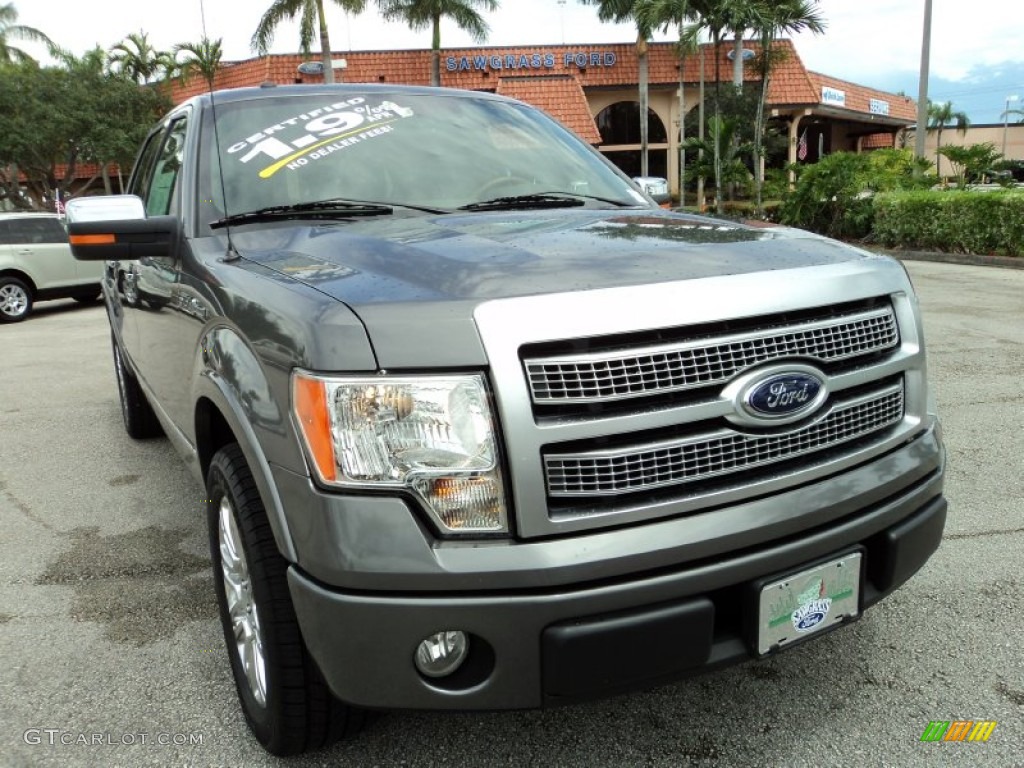 2010 F150 Platinum SuperCrew - Sterling Grey Metallic / Sienna Brown Leather/Black photo #2