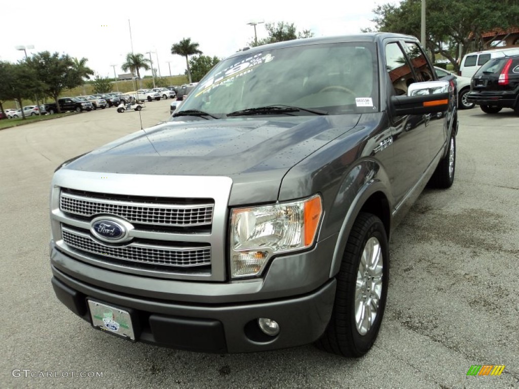 2010 F150 Platinum SuperCrew - Sterling Grey Metallic / Sienna Brown Leather/Black photo #14