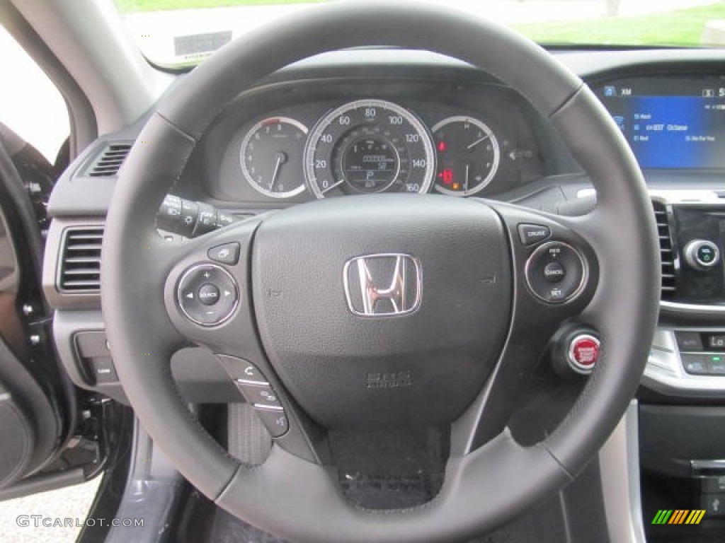 2014 Honda Accord EX-L Sedan Black Steering Wheel Photo #85102169