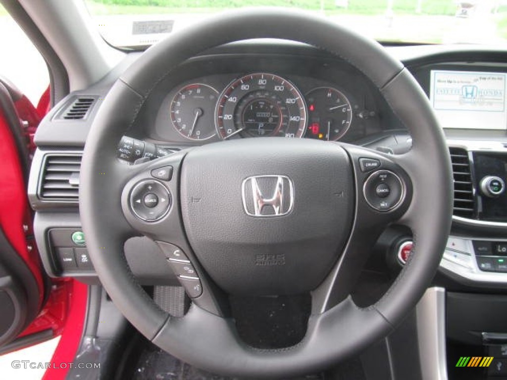 2014 Honda Accord EX-L V6 Coupe Black Steering Wheel Photo #85102601
