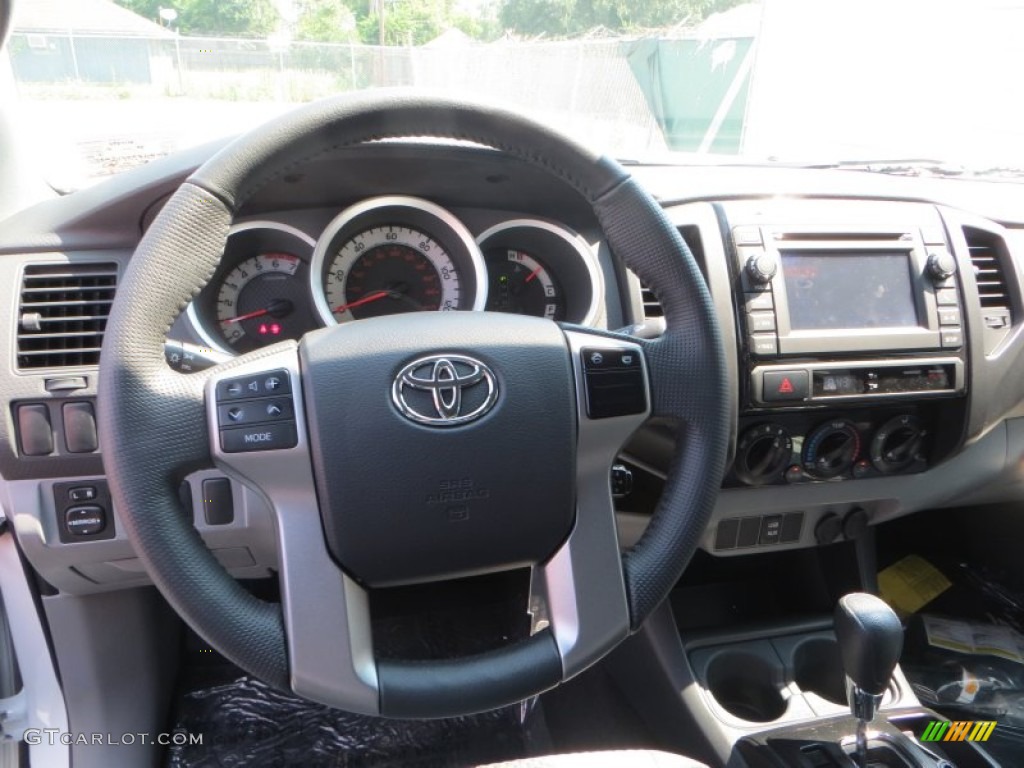 2013 Toyota Tacoma V6 TSS Prerunner Double Cab Graphite Steering Wheel Photo #85102838