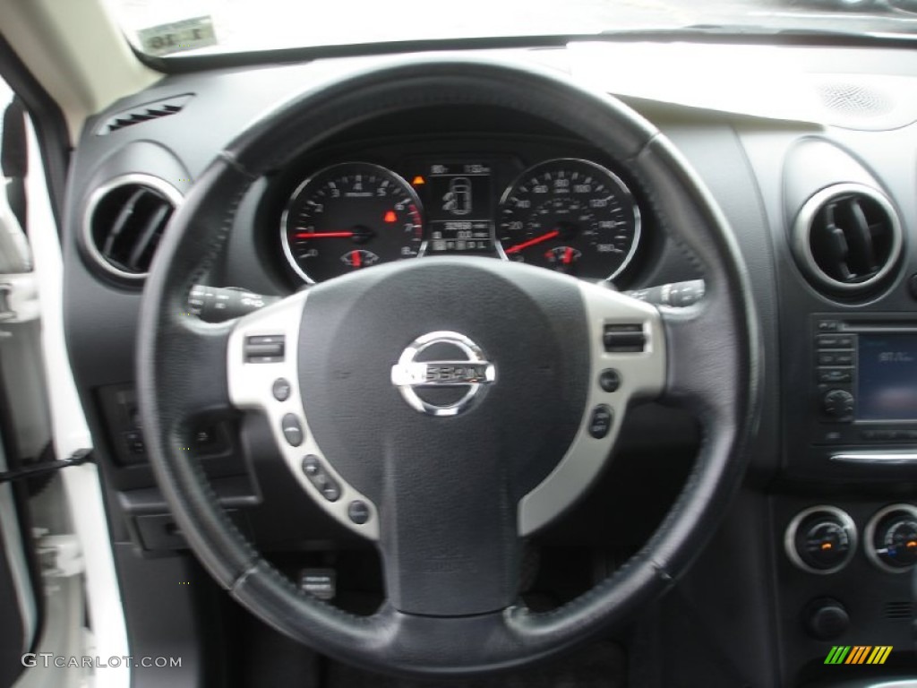 2011 Rogue SL AWD - Pearl White / Black photo #14