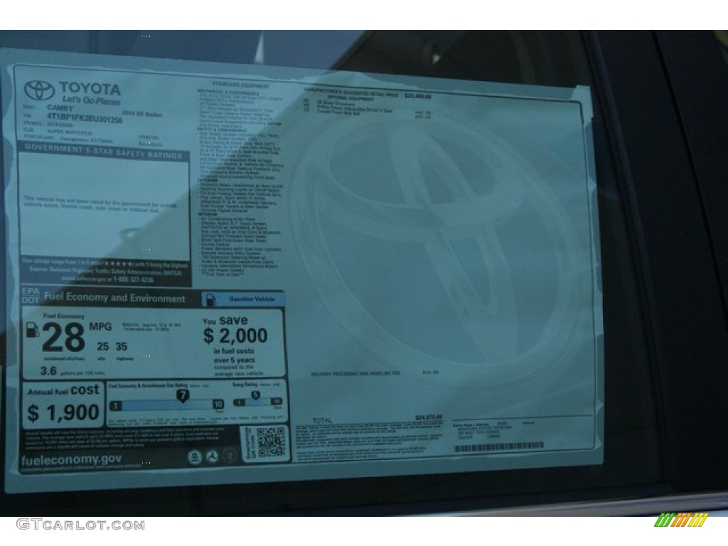 2014 Camry SE - Super White / Black photo #10