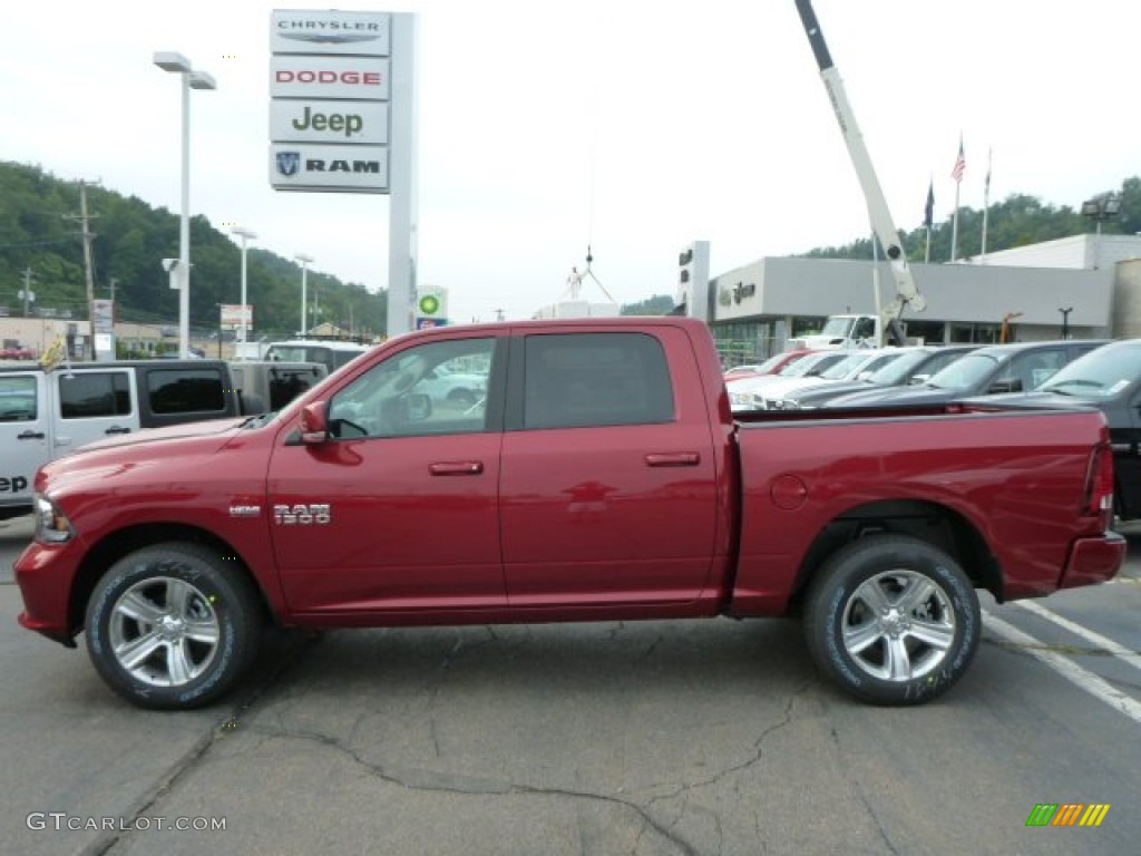 2014 1500 Sport Crew Cab 4x4 - Deep Cherry Red Crystal Pearl / Black photo #2