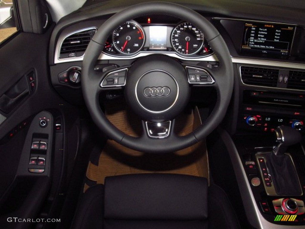 2014 Audi A4 2.0T quattro Sedan Black Steering Wheel Photo #85112684