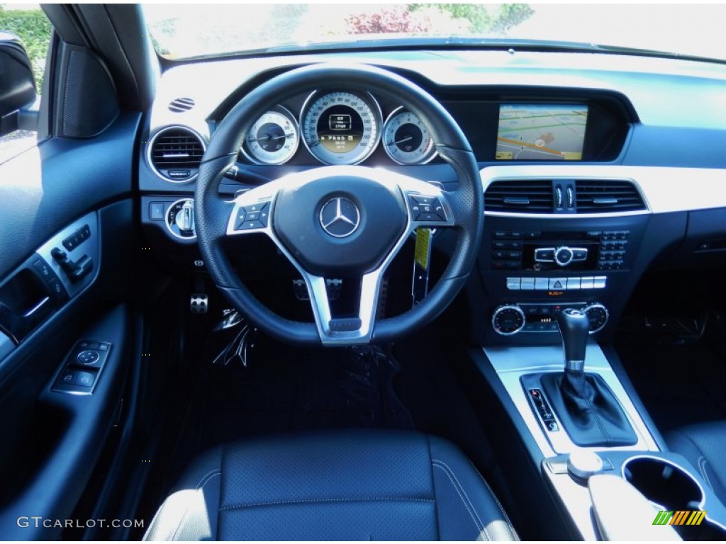 2012 Mercedes-Benz C 250 Coupe Black Steering Wheel Photo #85113104