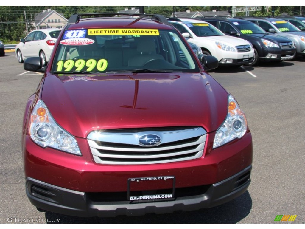 2011 Outback 2.5i Wagon - Ruby Red Pearl / Warm Ivory photo #2