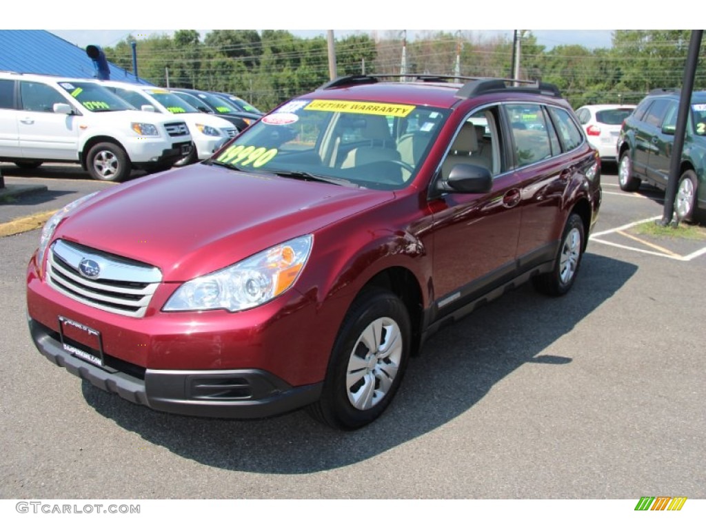 2011 Outback 2.5i Wagon - Ruby Red Pearl / Warm Ivory photo #3